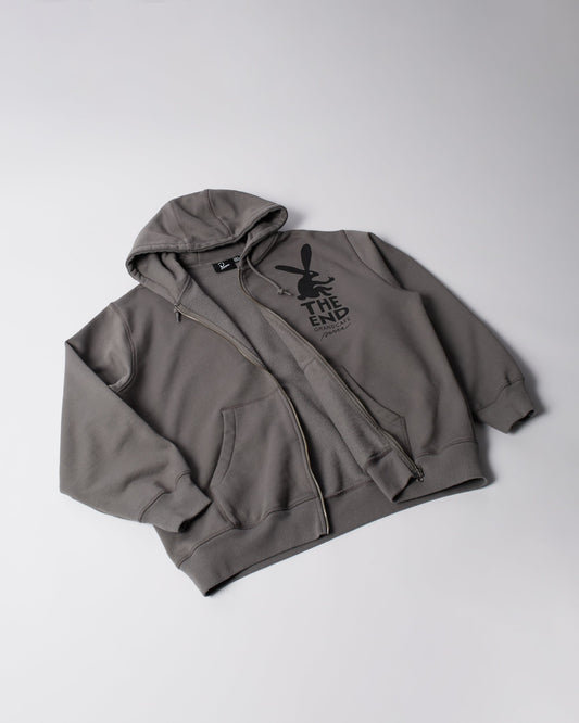 End the bunny zip hooded sweatshirt