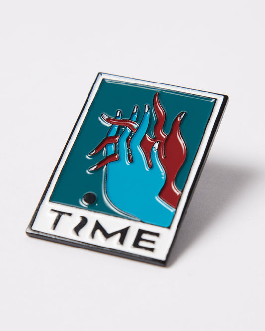Hands of time enamel pin