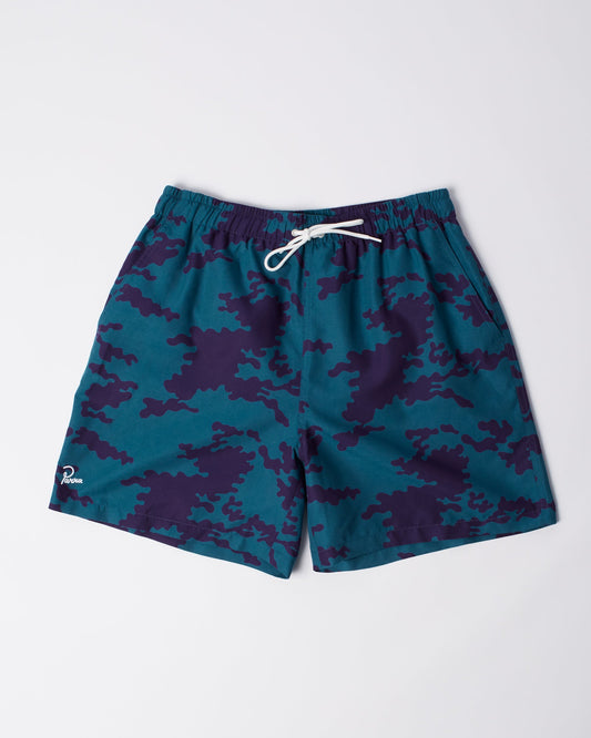 Purple camo man swim shorts