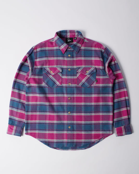 Plaid off long sleeve shirt