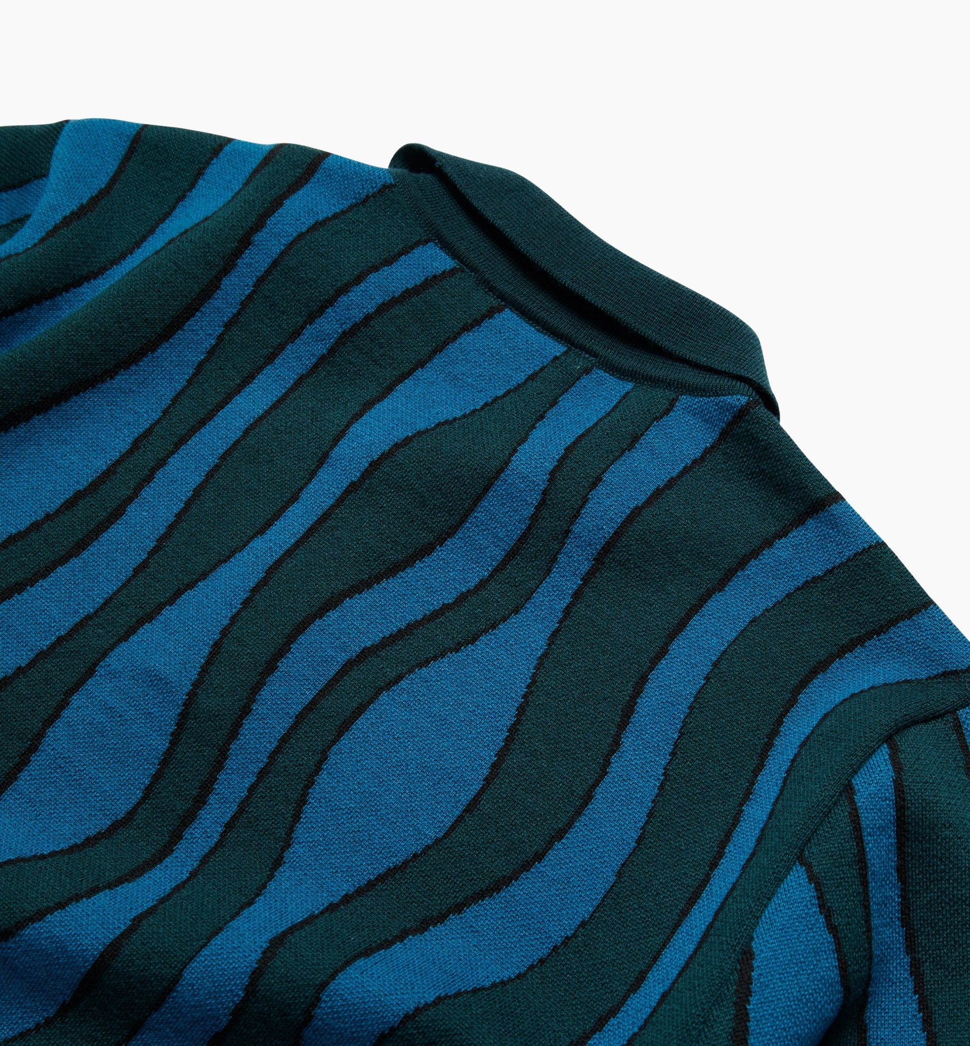 Parra - aqua weed waves knitted polo shirt